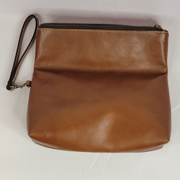 Patricia Nash Valerie Fold Over Wristlet Brown Leather Purse Clutch has strap - Picture 8 of 16